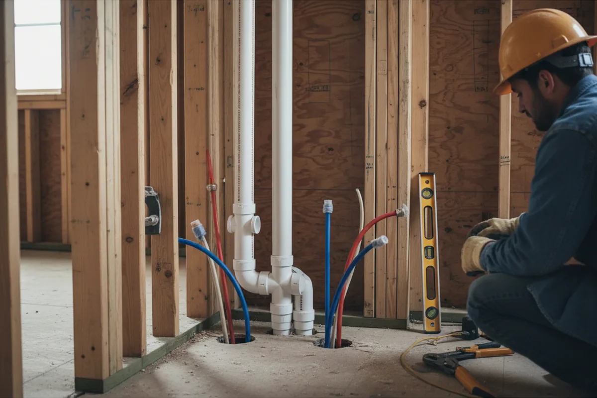 Drain and supply rough-in during Garbage Disposal Repair in Diablo